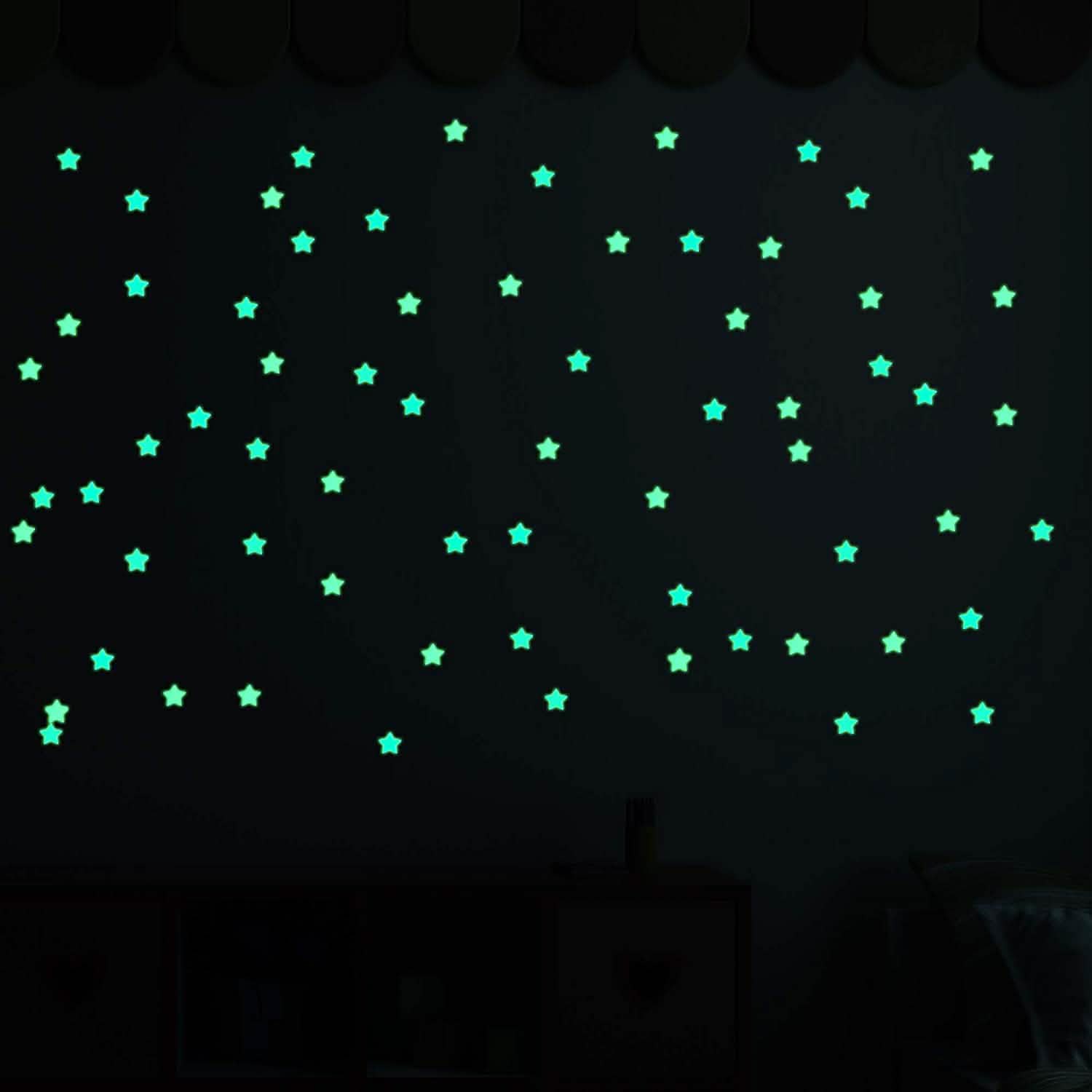 100-Pieces: Colorful Luminous Stars Plastic Wall Sticker by DailySale