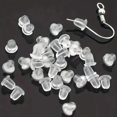 100-Pieces: Transparent Plastic Ear Clog Ear Stud Earring Pin Backs Ear Plug by DailySale