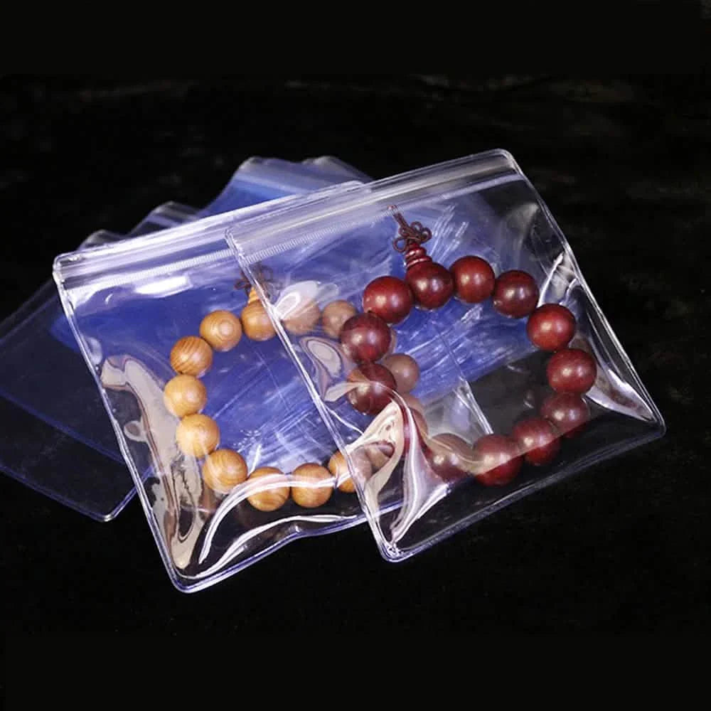 100-Pieces: Transparent PVC Plastic Storage Sealed Jewelry Bag by DailySale