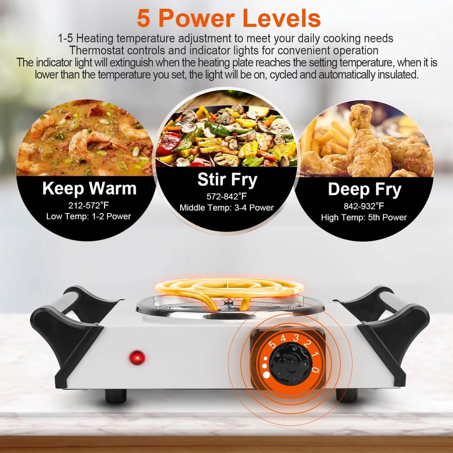 1000W Electric Burner Portable Coil Heating Hot Plate Stove Countertop by DailySale