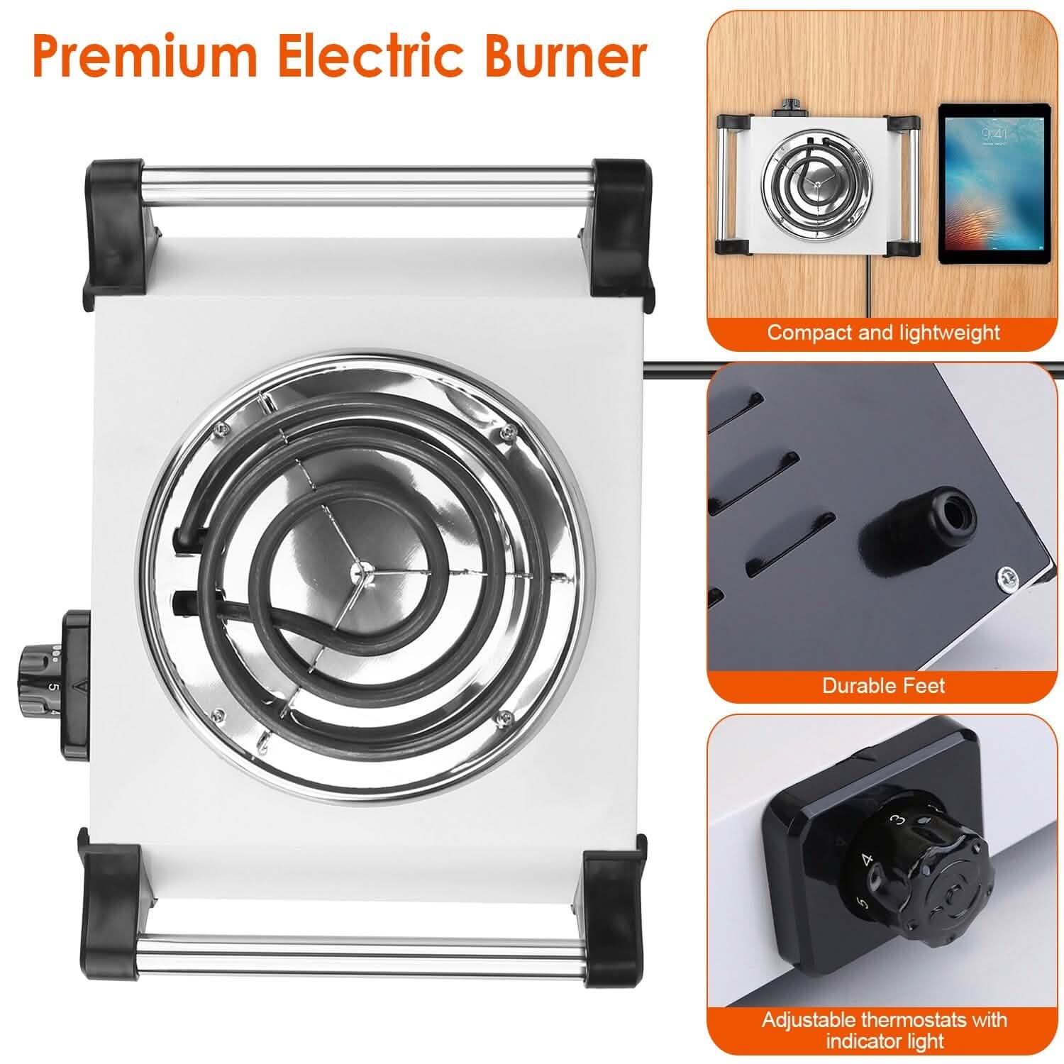 1000W Electric Burner Portable Coil Heating Hot Plate Stove Countertop by DailySale