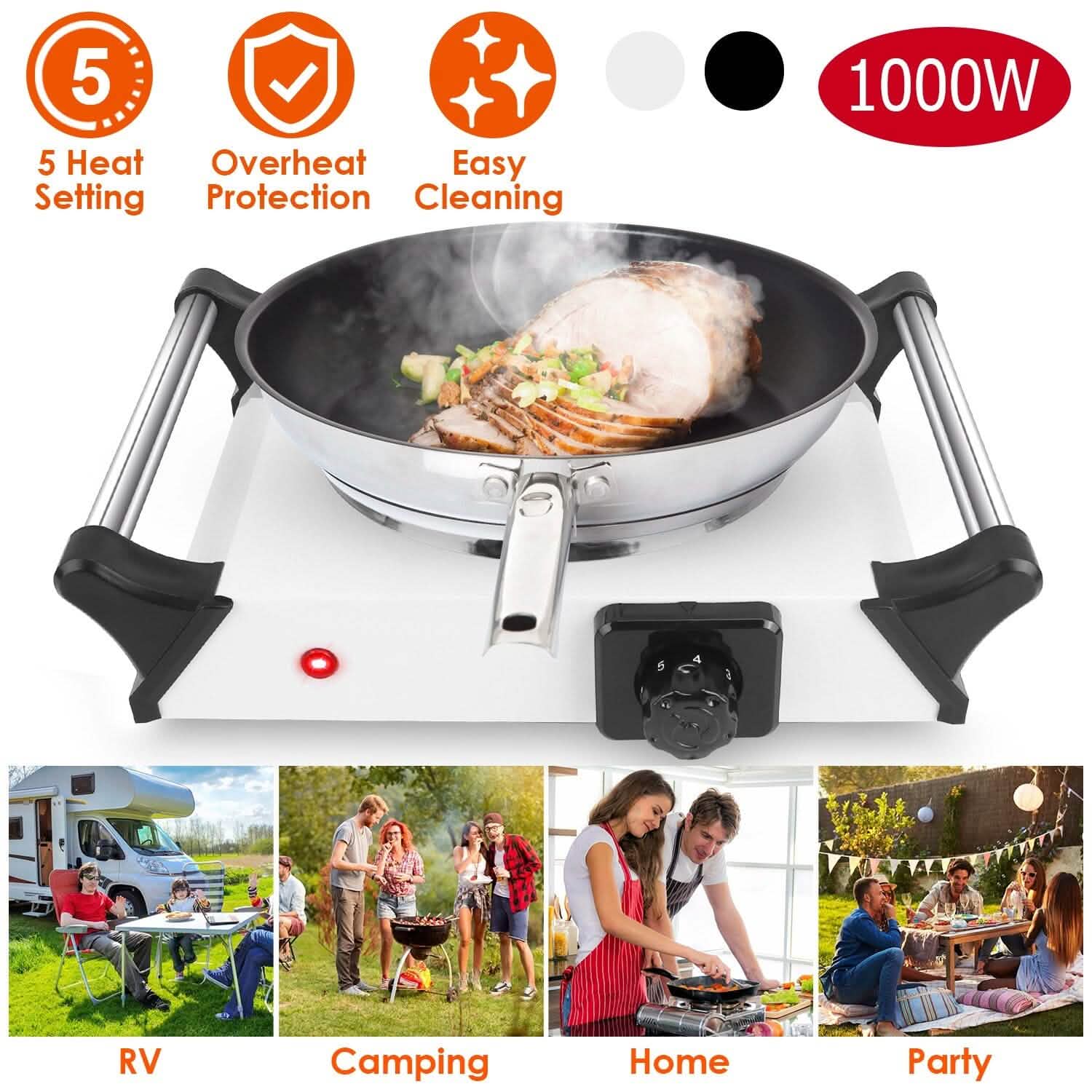 1000W Electric Burner Portable Coil Heating Hot Plate Stove Countertop by DailySale