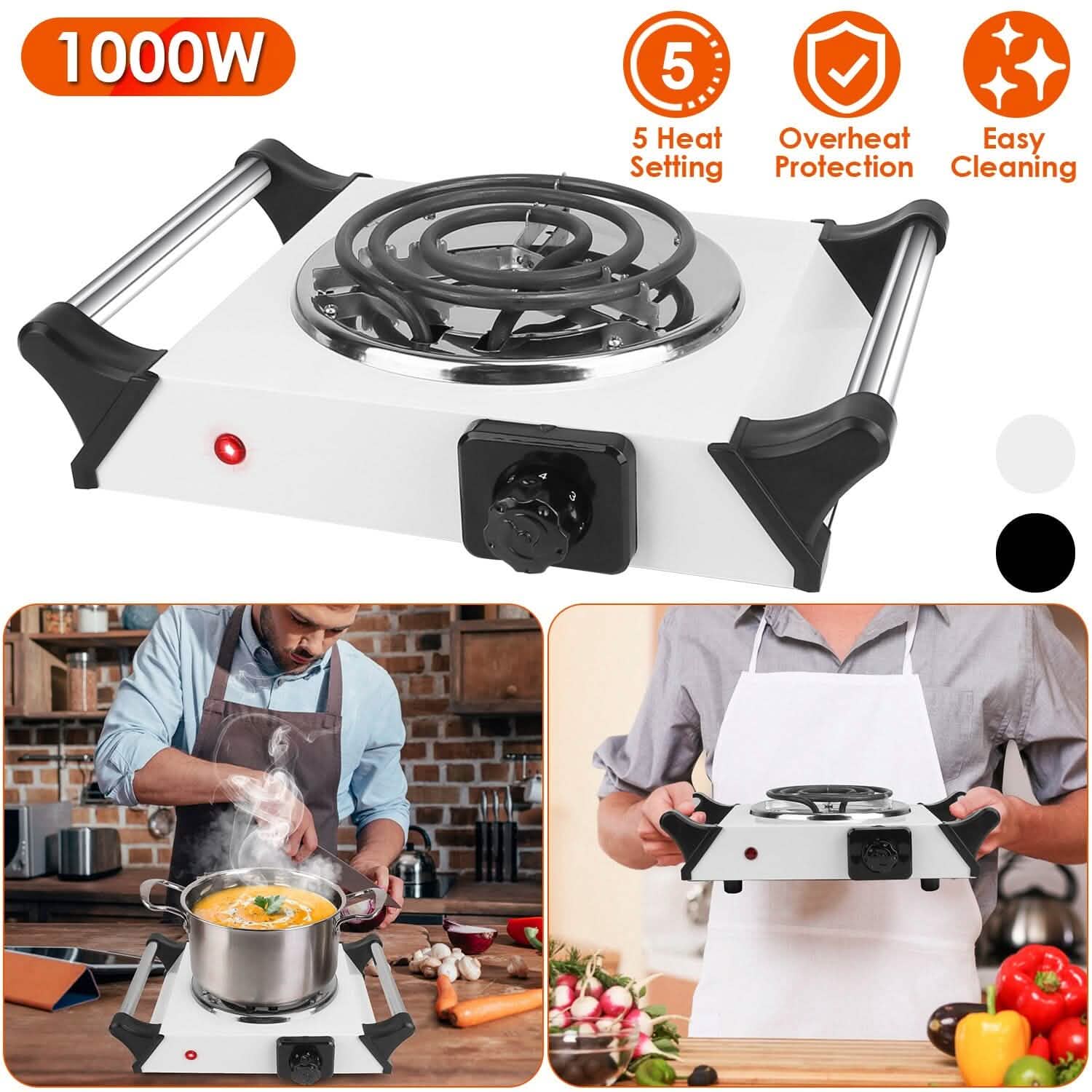 1000W Electric Burner Portable Coil Heating Hot Plate Stove Countertop by DailySale