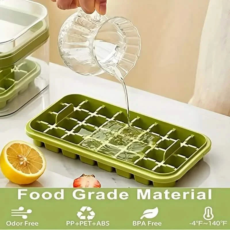 101oz. Ice Cube Tray Set - 64 Pcs Silicone Ice Cube Tray With Lid & Bin by DailySale