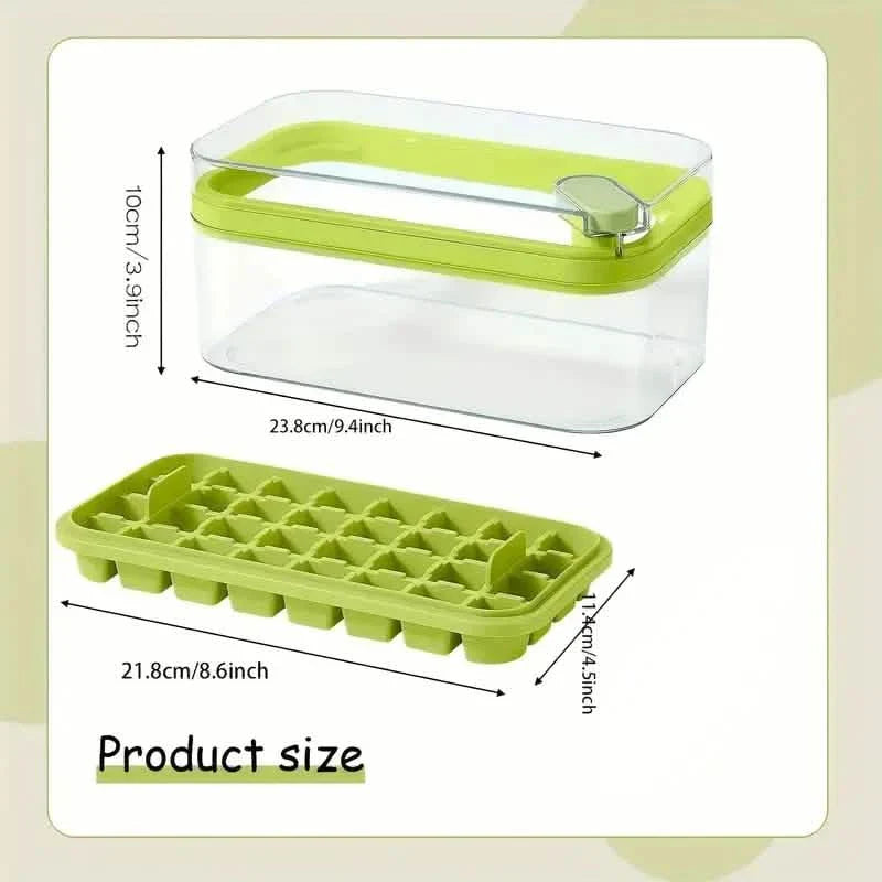 101oz. Ice Cube Tray Set - 64 Pcs Silicone Ice Cube Tray With Lid & Bin by DailySale