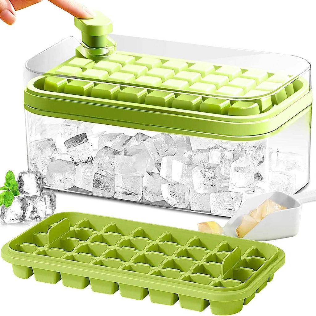 101oz. Ice Cube Tray Set - 64 Pcs Silicone Ice Cube Tray With Lid & Bin by DailySale