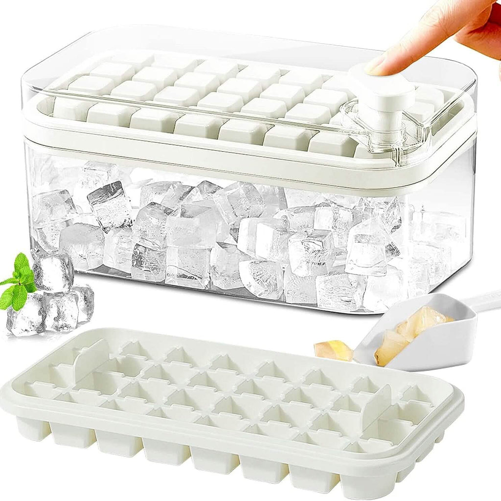 101oz. Ice Cube Tray Set - 64 Pcs Silicone Ice Cube Tray With Lid & Bin by DailySale