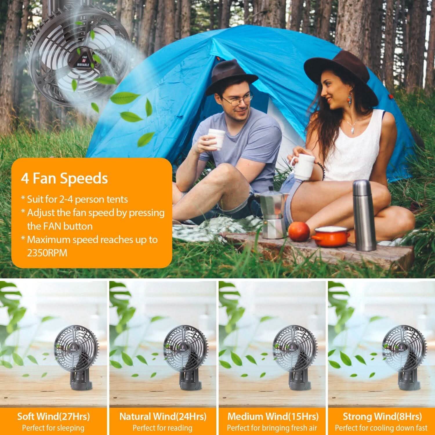 10400 mAh Portable Camping Fan by DailySale
