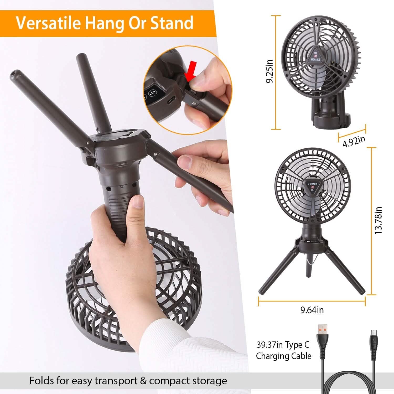 10400 mAh Portable Camping Fan by DailySale