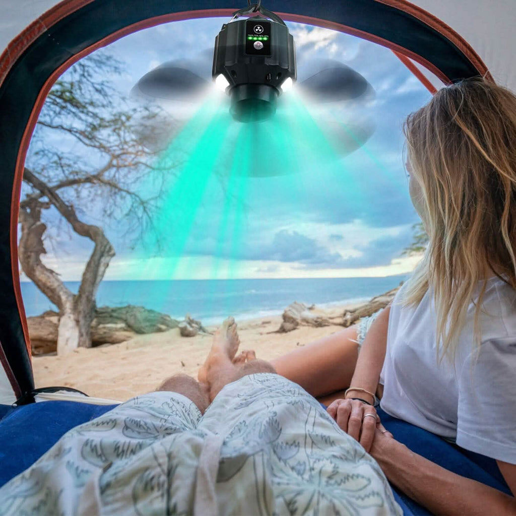 10400mAh USB Battery Powered Hanging Tent Lantern Fan Power Bank by DailySale