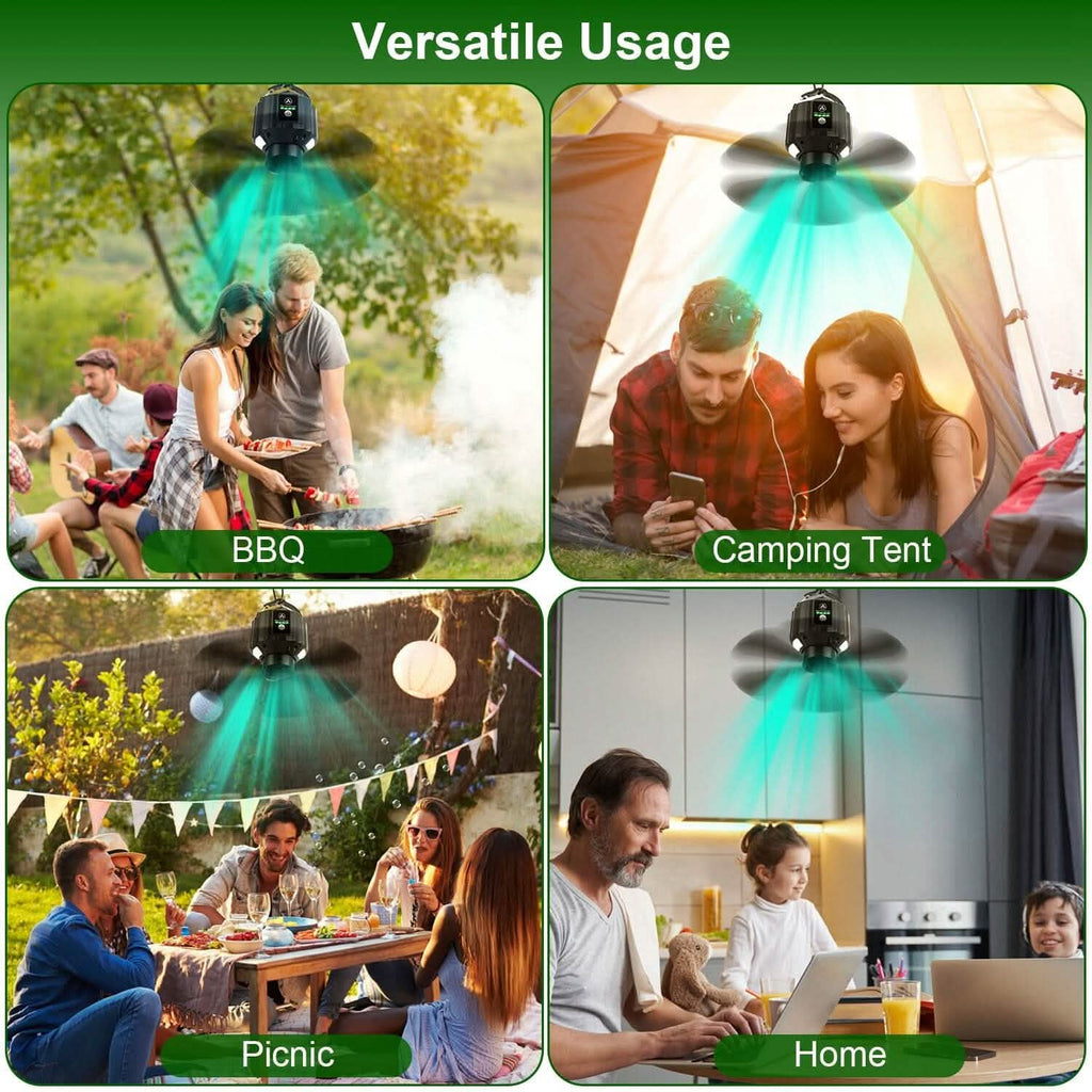 10400mAh USB Battery Powered Hanging Tent Lantern Fan Power Bank by DailySale