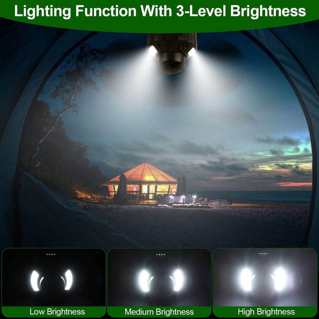 10400mAh USB Battery Powered Hanging Tent Lantern Fan Power Bank by DailySale