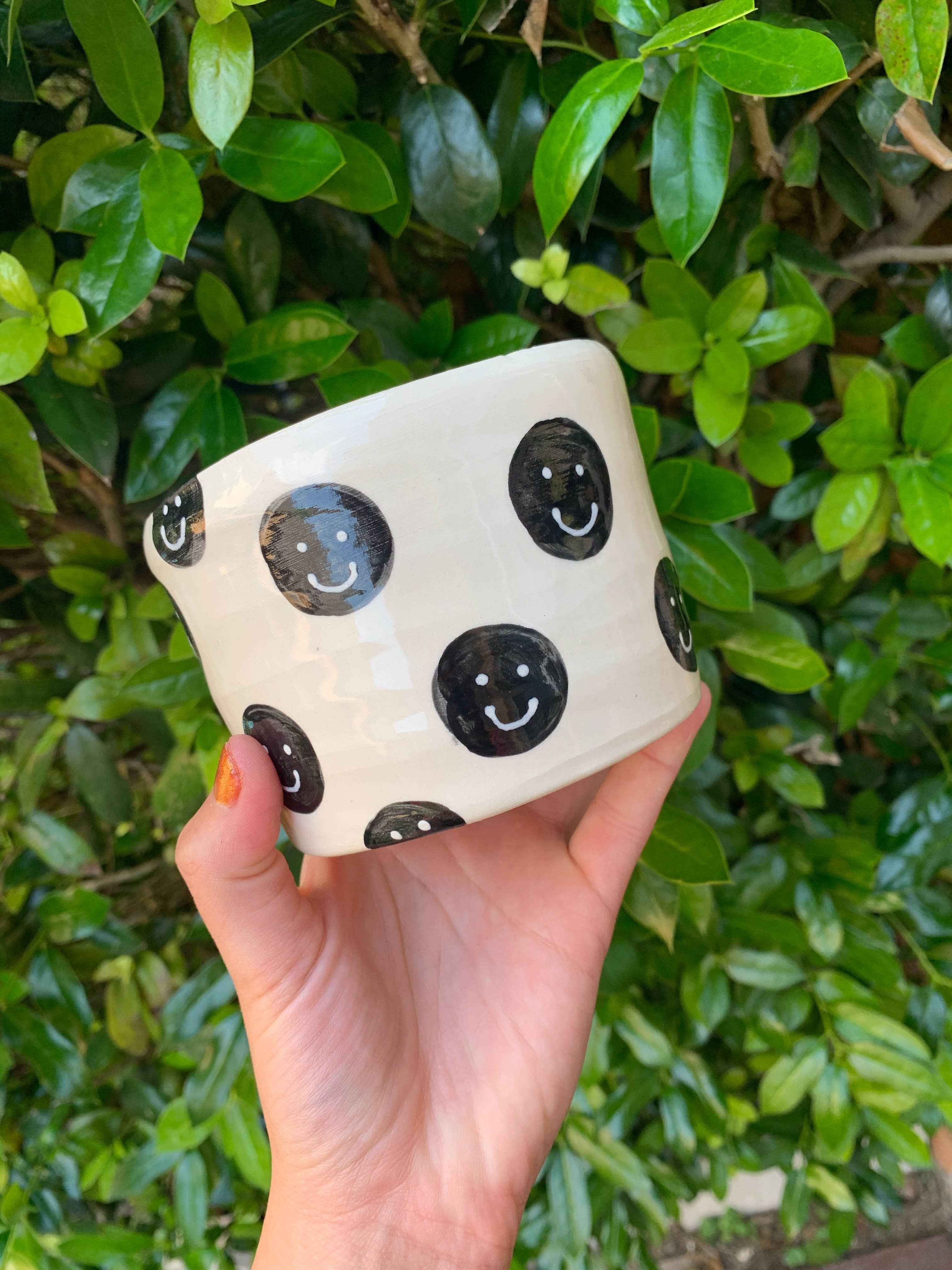 Black and white Moody Planter 4in