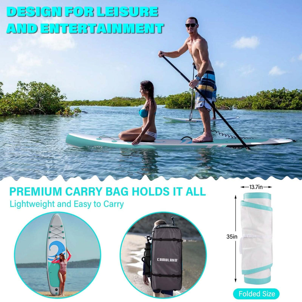 10’6” x 32”x 6” Paddle Boards for Adults with Premium SUP Accessories and Backpack by DailySale
