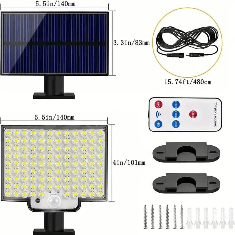 106LED Super Bright Motion Sensor Solar Power LED Garden Wall Light by DailySale