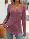 Mandy Square Neck Long Sleeve T Shirt