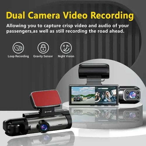 1080P High-Definition Dual Camera Dash Cam for Cars 3.16 Inch IPS Screen GPS and Lane Departure Warning by DailySale