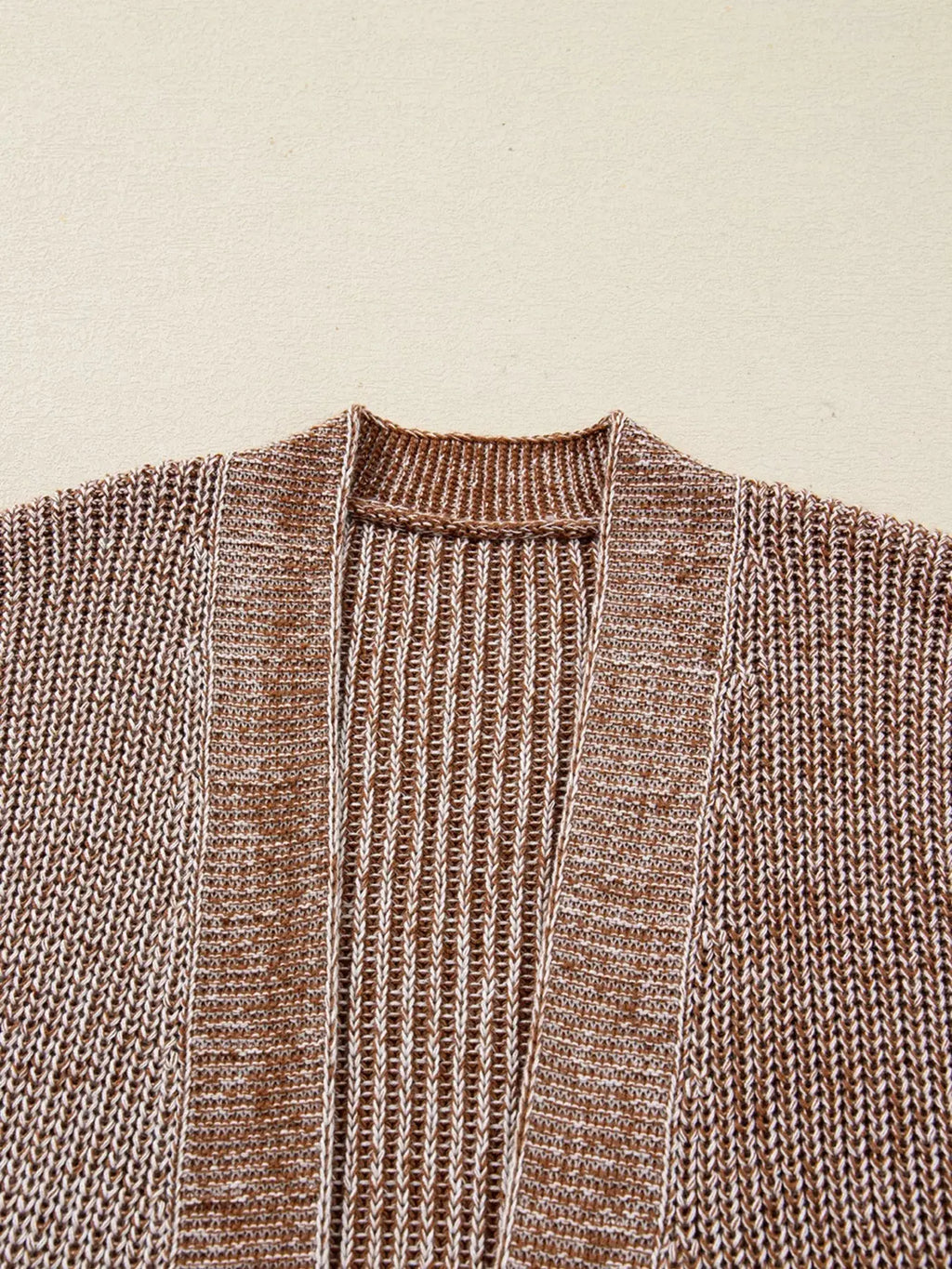 Open Front Dropped Shoulder Cardigan with Pockets