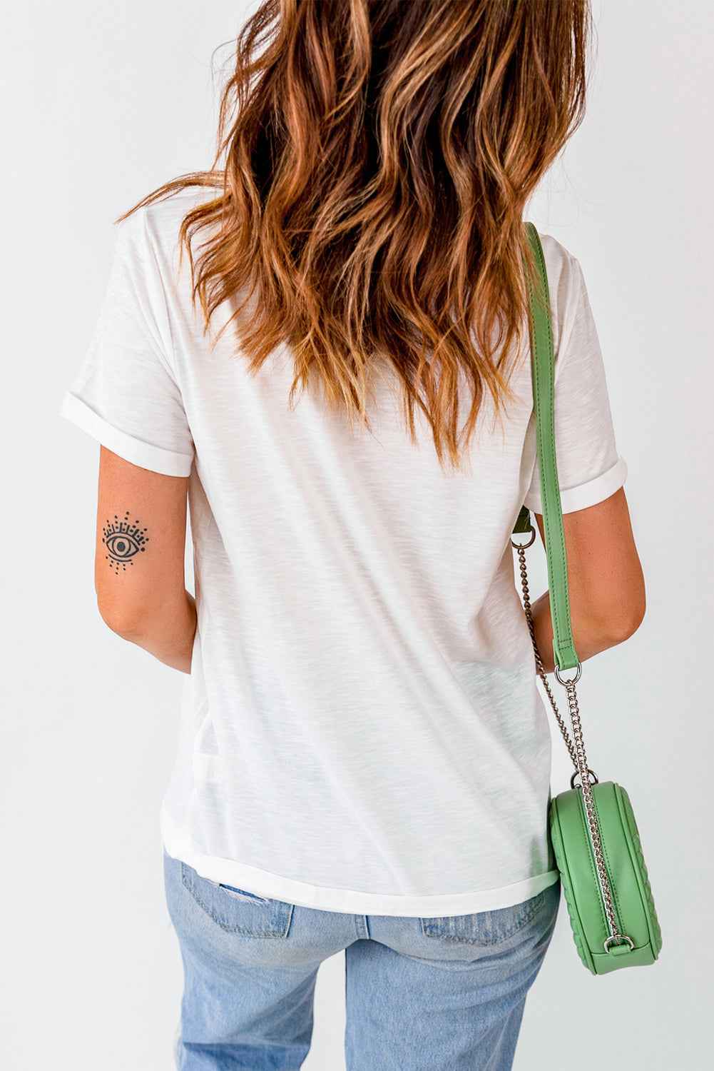 White Leopard Bow MAMA Graphic Crew Neck T Shirt