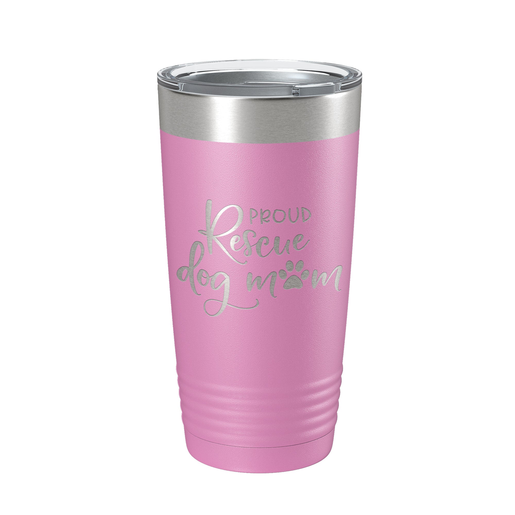 Proud Rescue Mom Tumbler Dog Travel Mug Gift Insulated Laser Engraved Coffee Cup 20 oz - Goddess Imports Marketplace