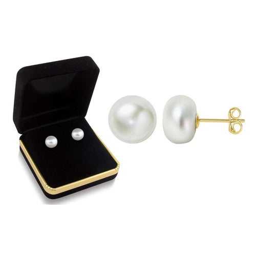 10K Gold Freshwater Pearl Stud Earrings by DailySale