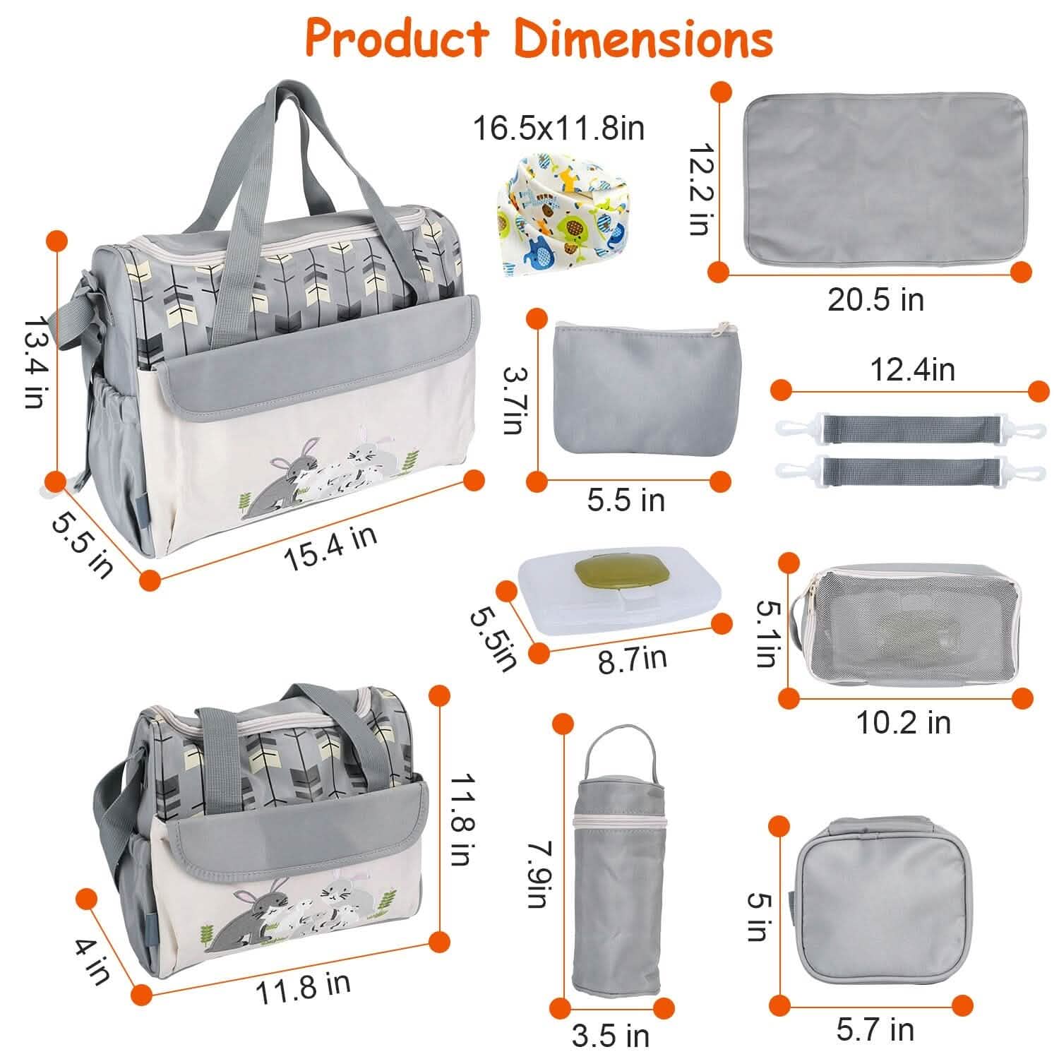 11-Piece Set: Multifunctional Diaper Handbags with Food Bag by DailySale