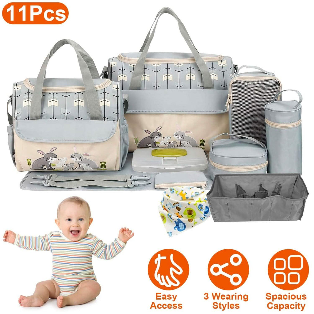 11-Piece Set: Multifunctional Diaper Handbags with Food Bag by DailySale