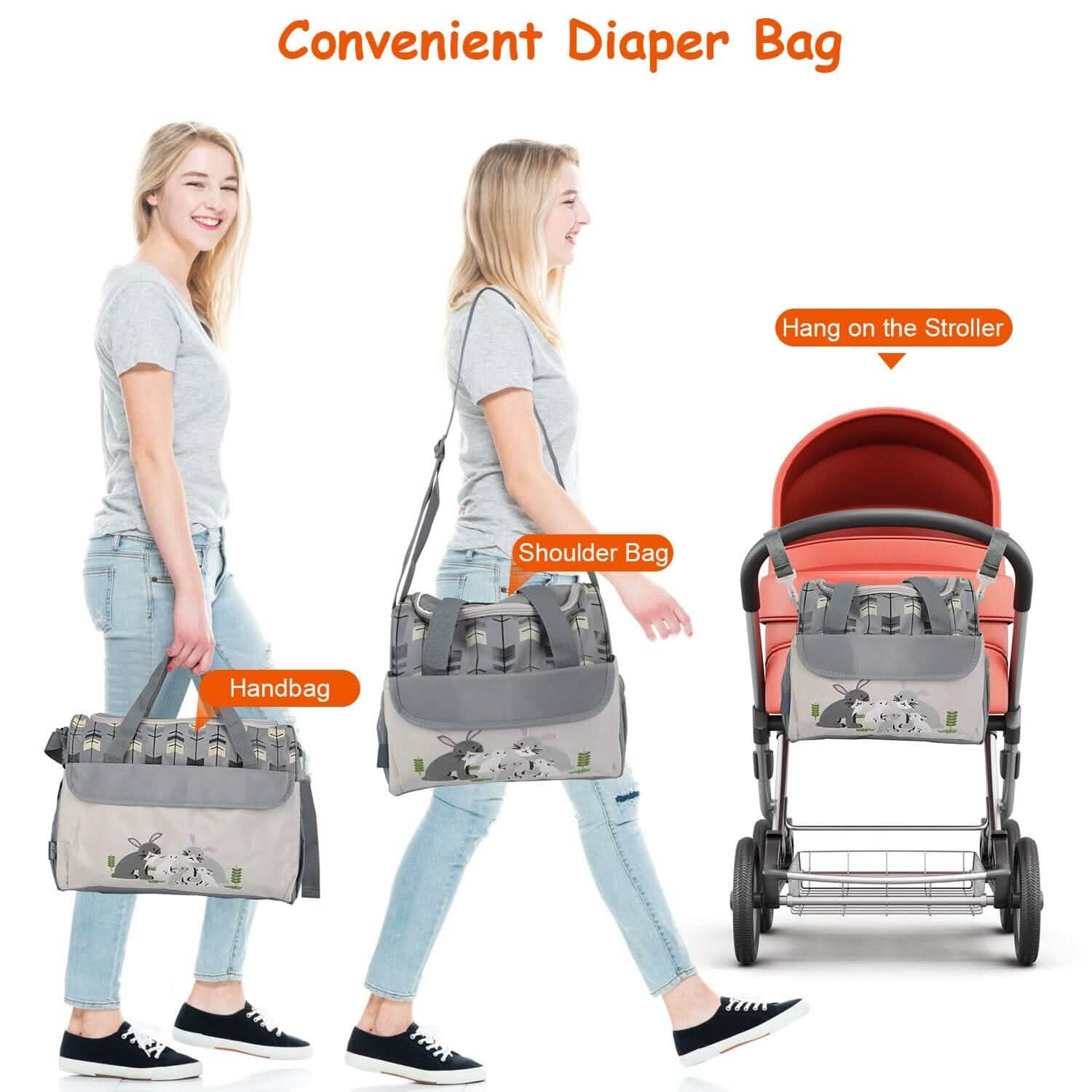 11-Piece Set: Multifunctional Diaper Handbags with Food Bag by DailySale