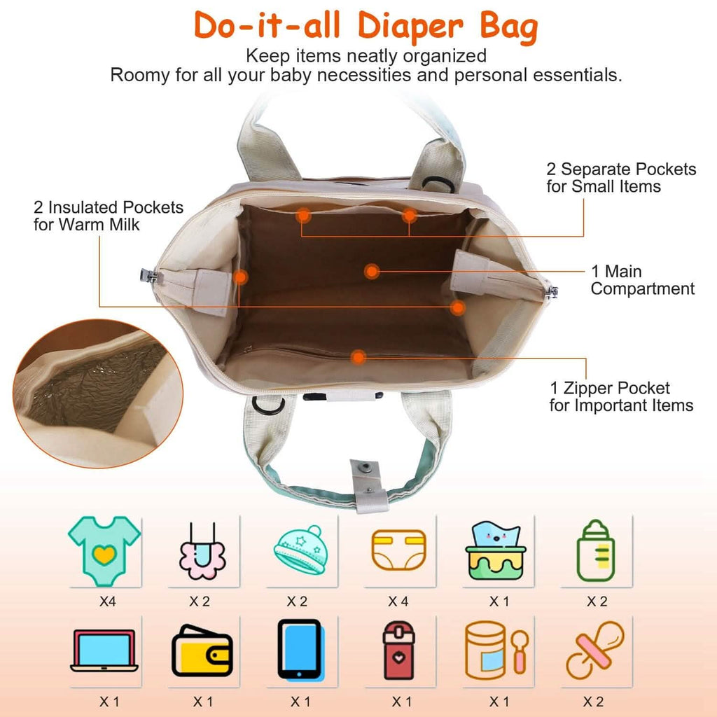 11-Piece Set: Multifunctional Diaper Handbags with Food Bag by DailySale