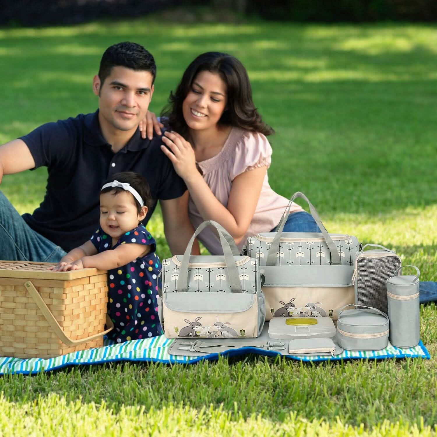 11-Piece Set: Multifunctional Diaper Handbags with Food Bag by DailySale