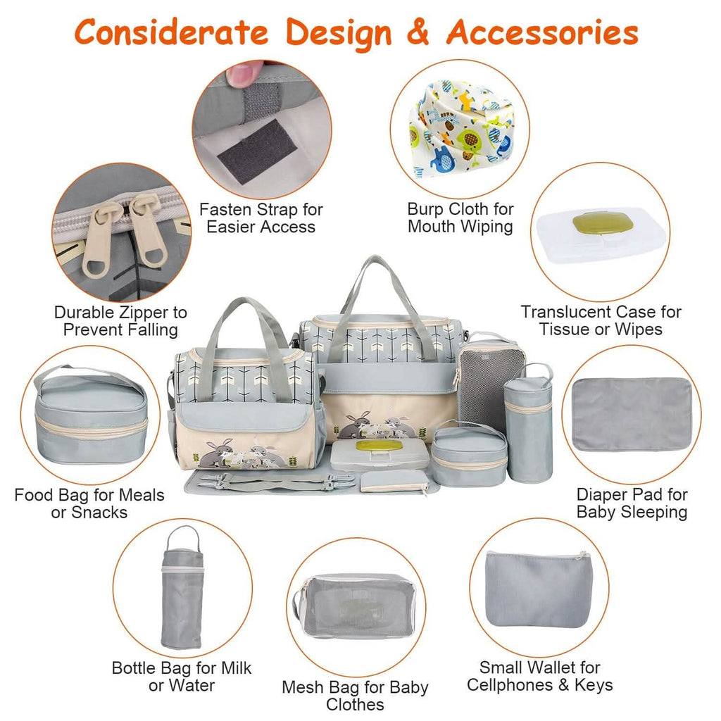 11-Piece Set: Multifunctional Diaper Handbags with Food Bag by DailySale