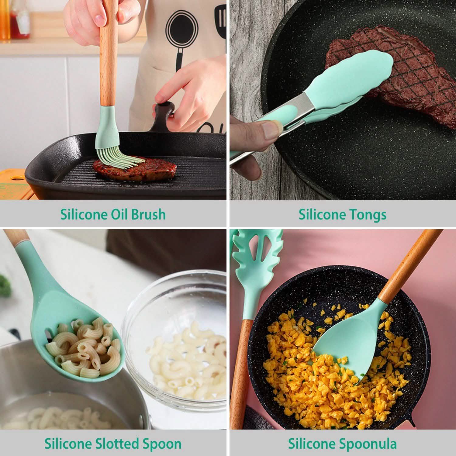 11-Piece: Silicone Cooking Utensil Set by DailySale