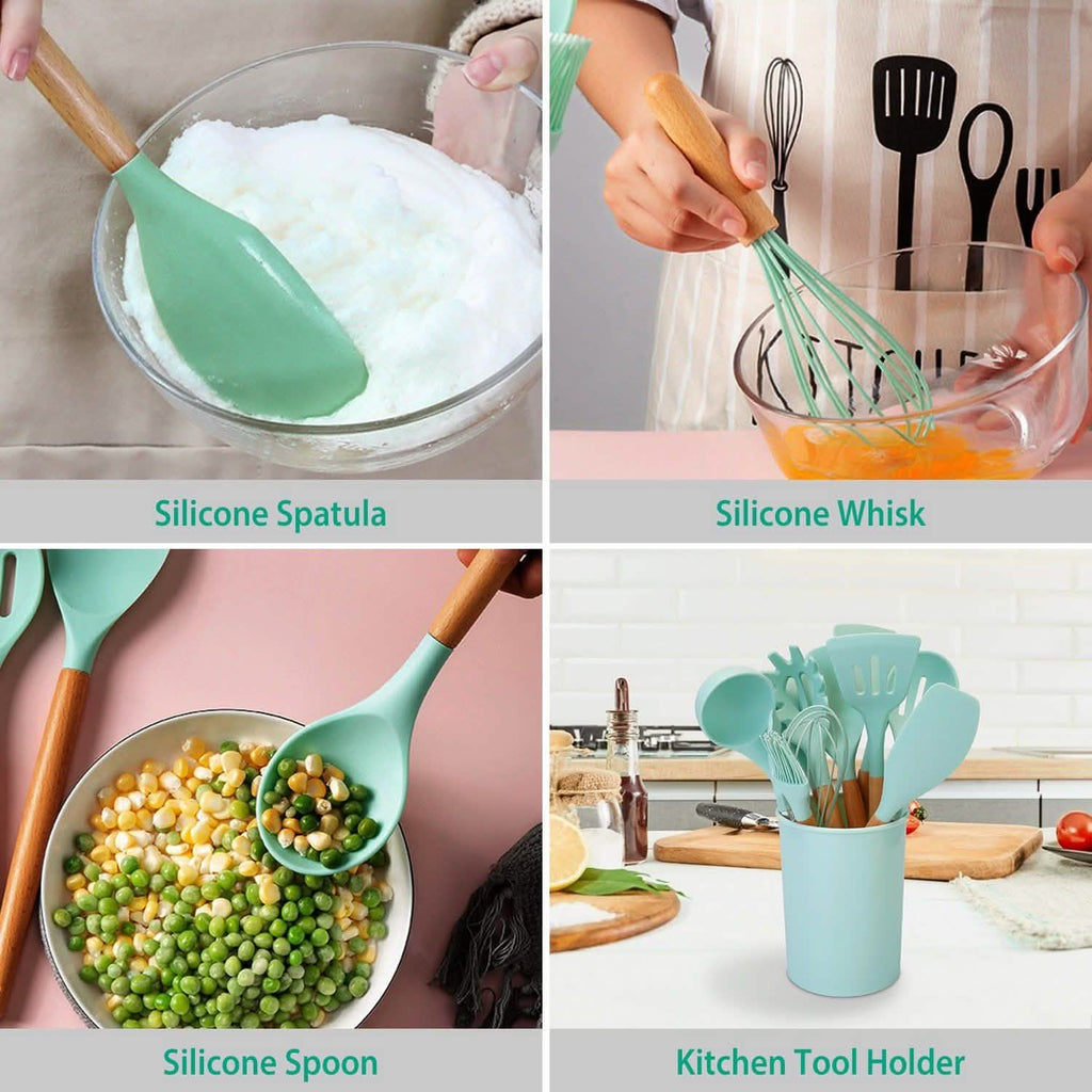 11-Piece: Silicone Cooking Utensil Set by DailySale