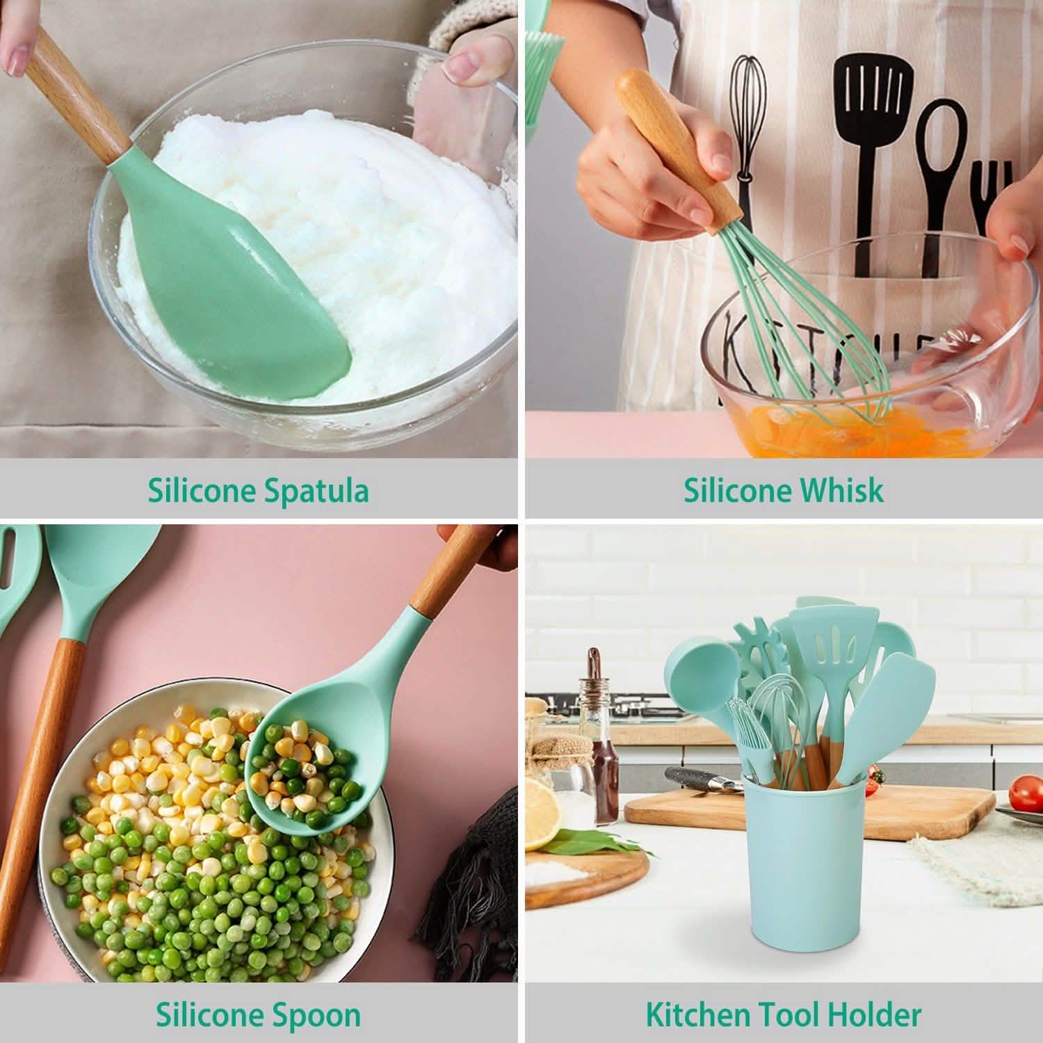 11-Piece: Silicone Cooking Utensil Set by DailySale