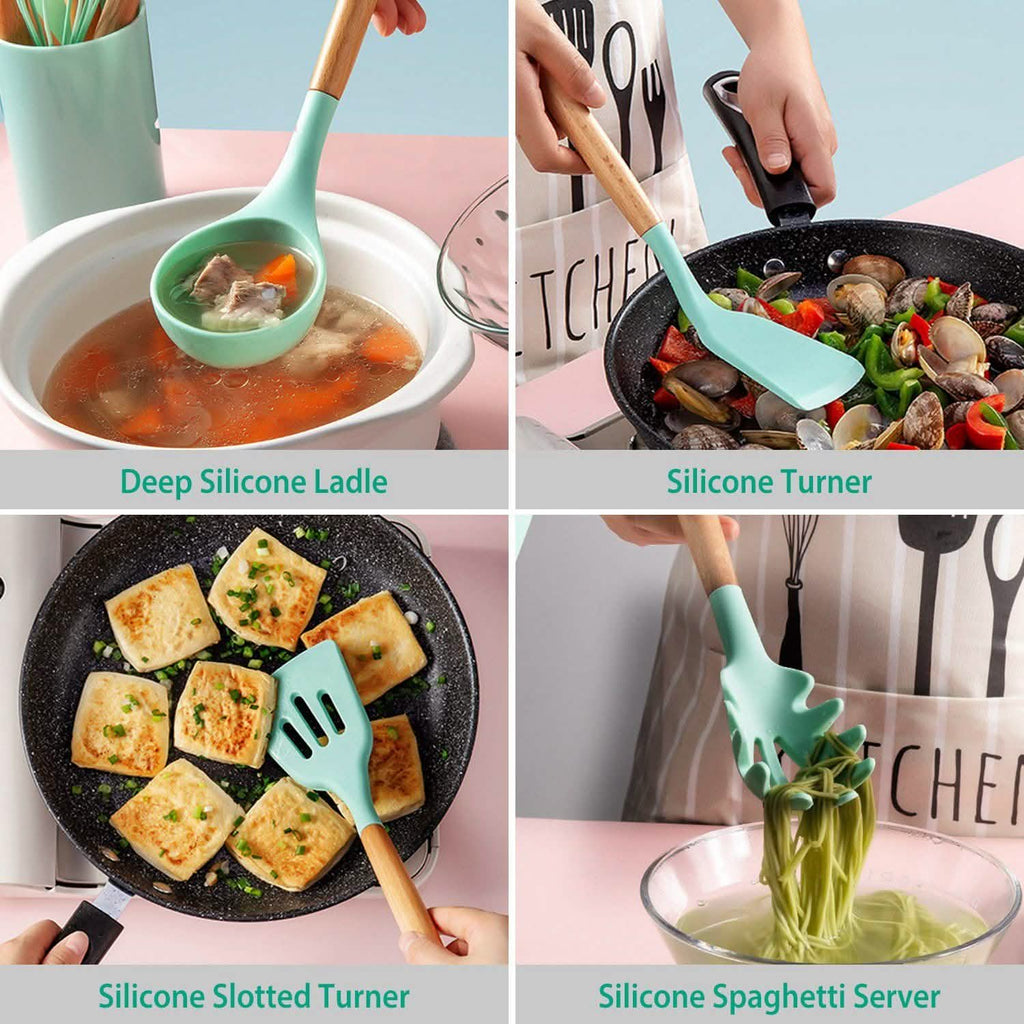 11-Piece: Silicone Cooking Utensil Set by DailySale