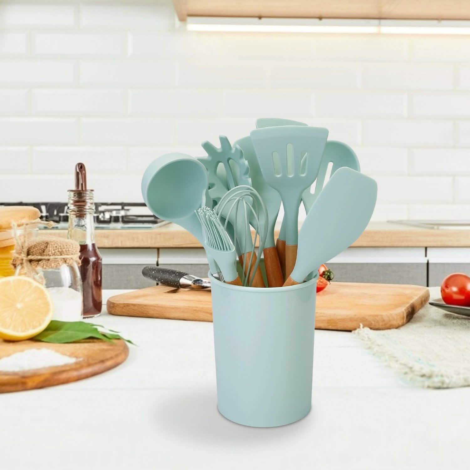 11-Piece: Silicone Cooking Utensil Set by DailySale