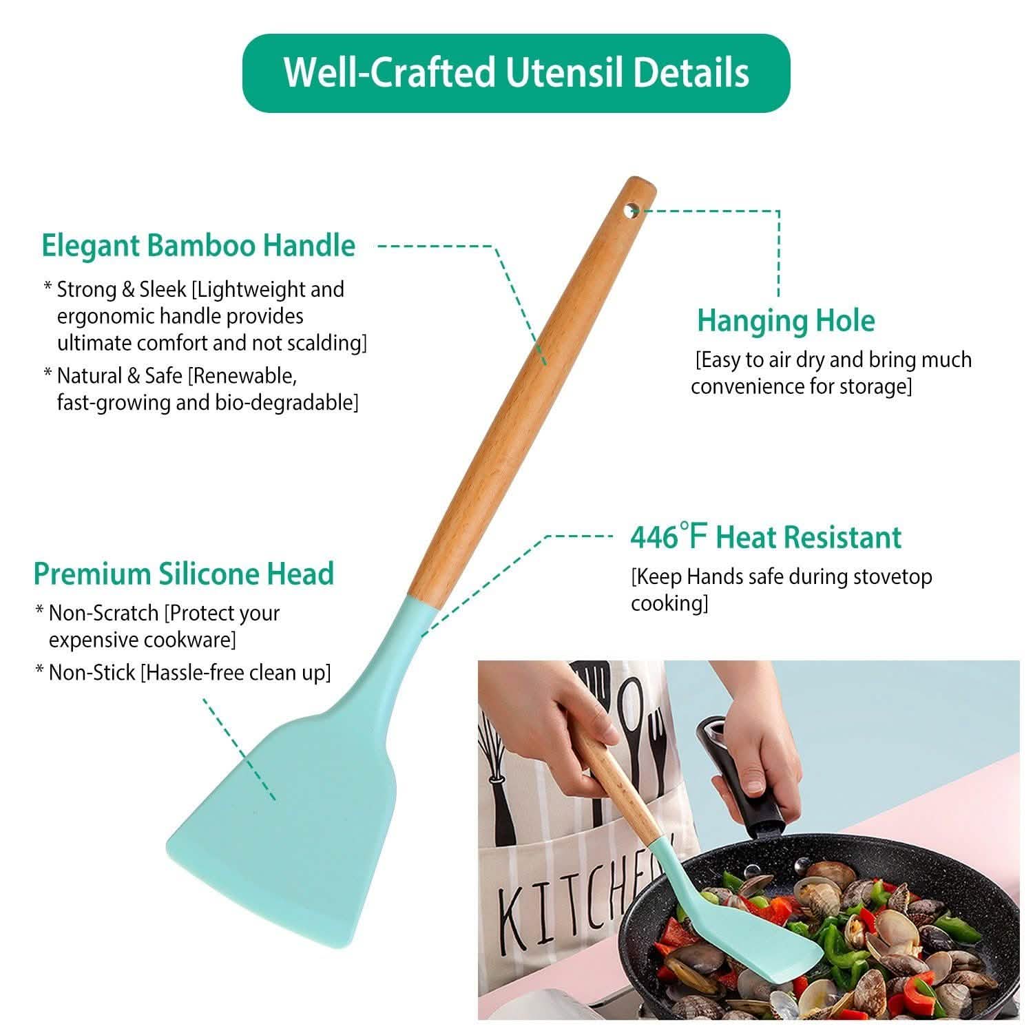 11-Piece: Silicone Cooking Utensil Set by DailySale