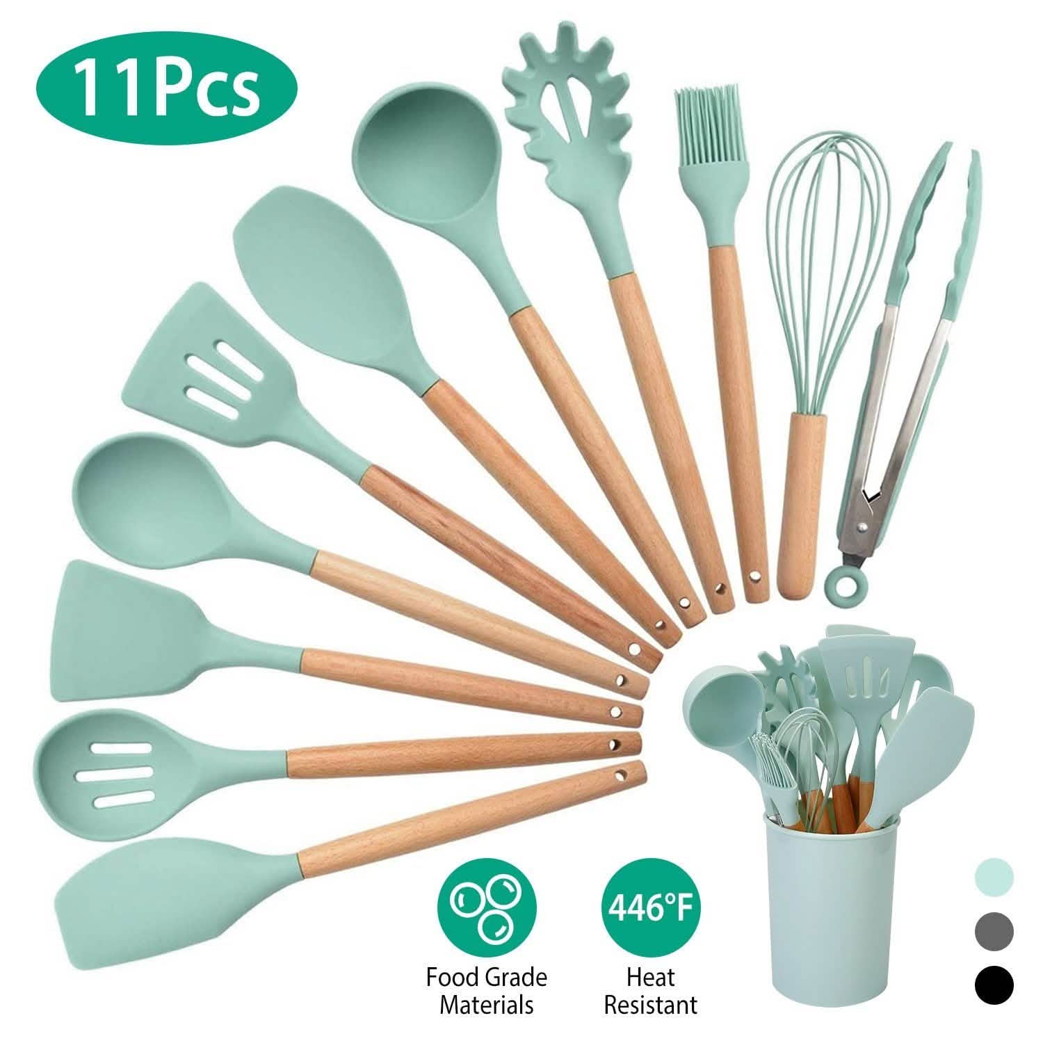 11-Piece: Silicone Cooking Utensil Set by DailySale