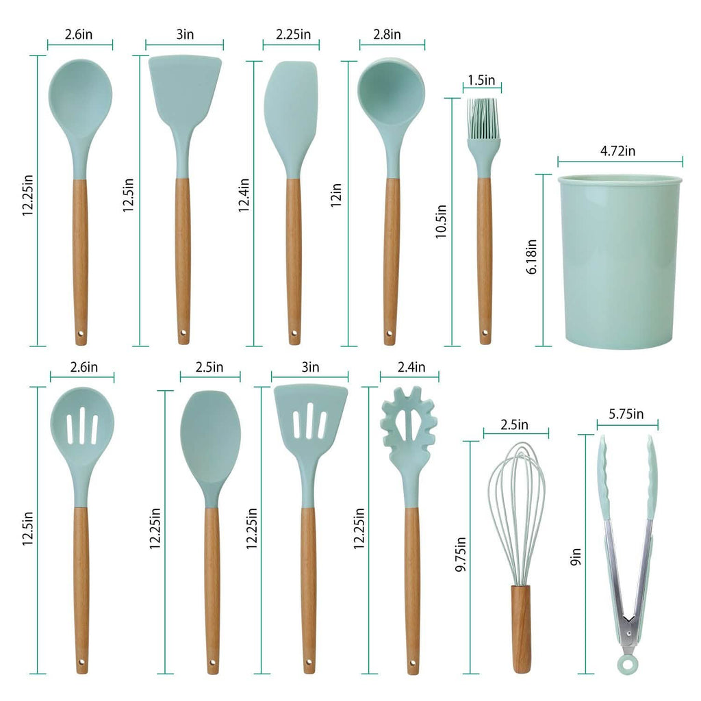 11-Piece: Silicone Cooking Utensil Set by DailySale