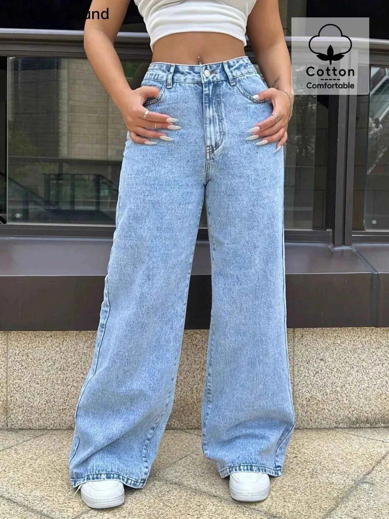 Washed Wide Leg Jeans
