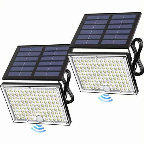 113 LED Cool White Floodlights Solar Motion Sensor Lights by DailySale