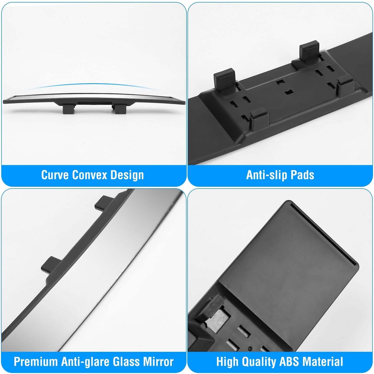 11.4-Inch Interior Clip-On Curve Car Rearview Mirror by DailySale