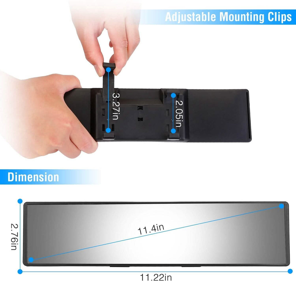 11.4-Inch Interior Clip-On Curve Car Rearview Mirror by DailySale