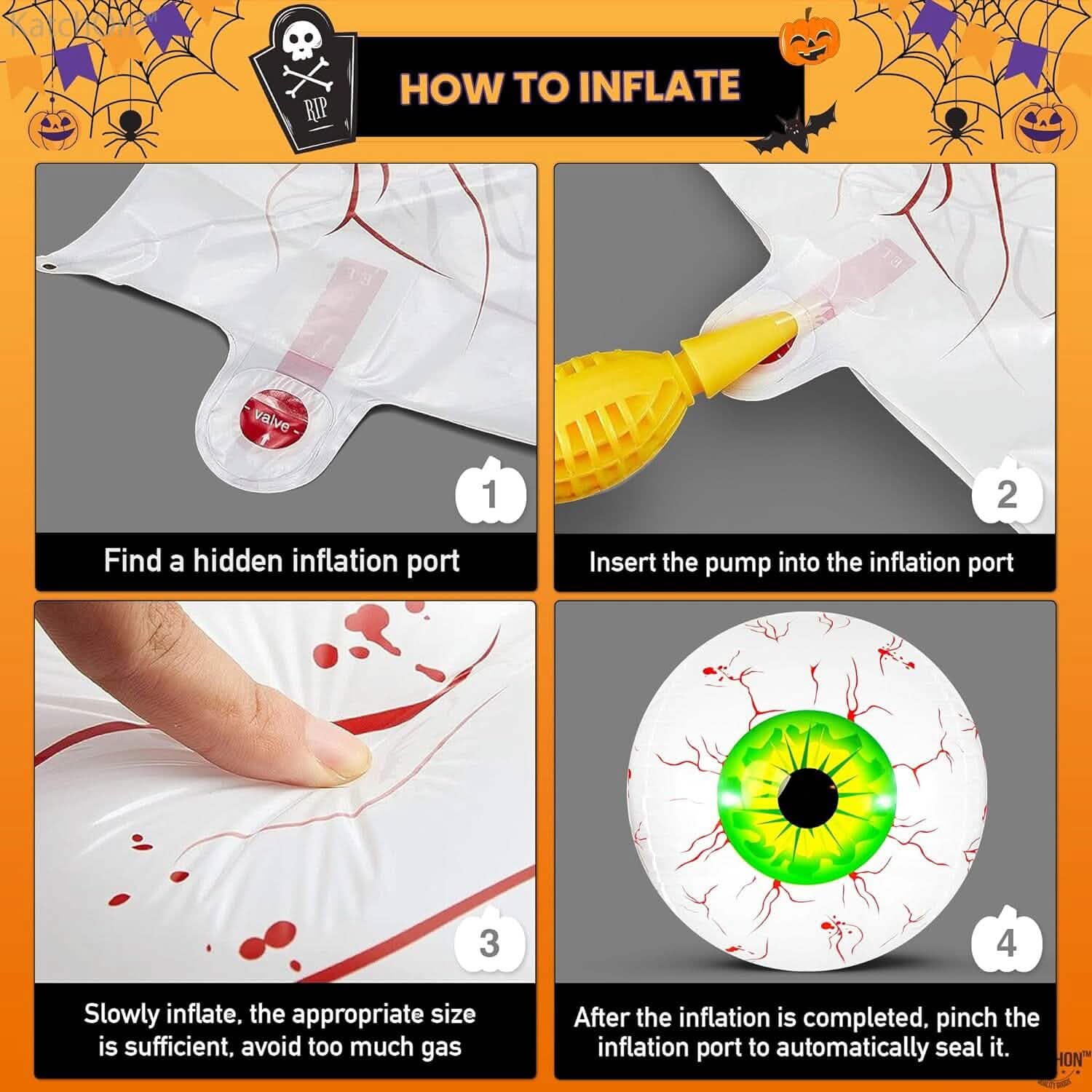 12-Pack: 22 Inch Halloween Eyeball Balloons by DailySale