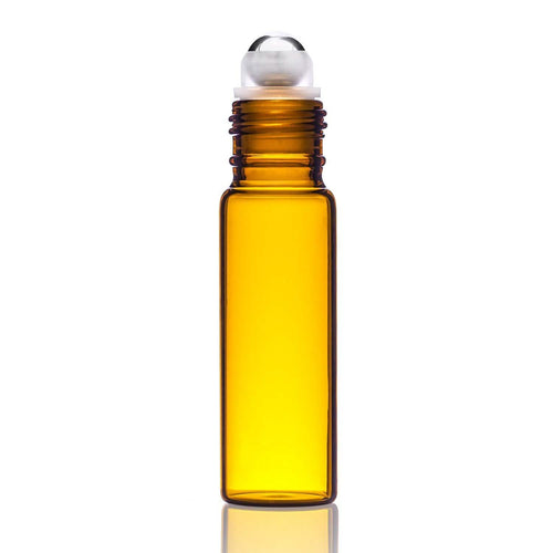 12-Pack: Amber Glass Bottles 10ml with Stainless Steel Roller Balls by DailySale