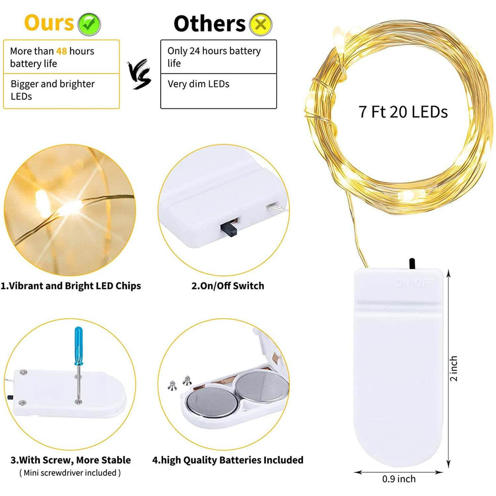 12-Pack: Led Fairy Lights Battery Operated String Lights by DailySale
