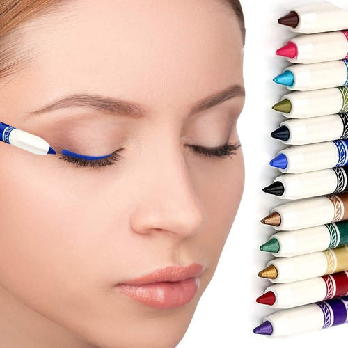 12-Pack: Professional Vivid Multi-Color Eye and Lip Liner Pencil Set by DailySale