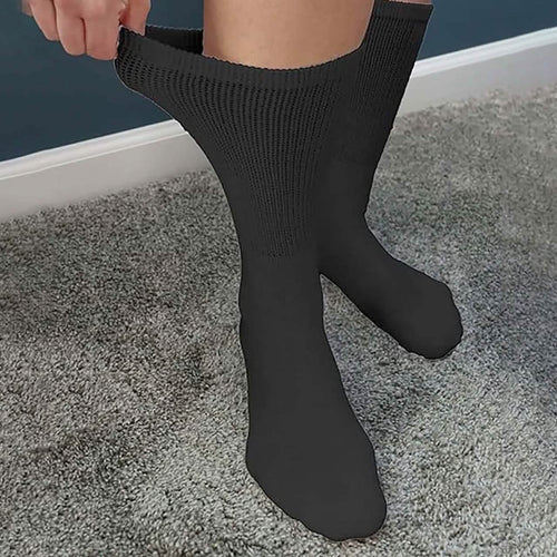 12-Pairs: Cotton Non-Binding Diabetic and Circulatory Crew Socks by DailySale