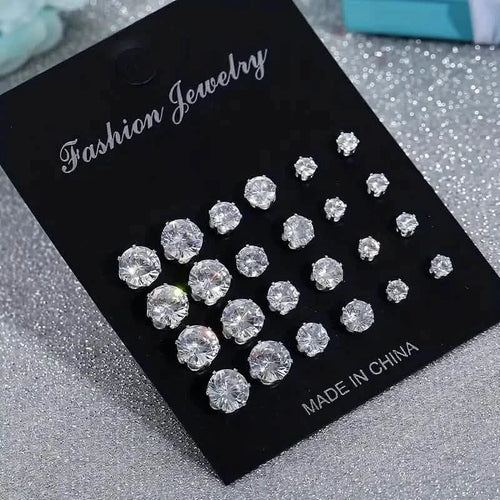 12-Pairs: Fashion Stainless Steel Stud Earrings by DailySale