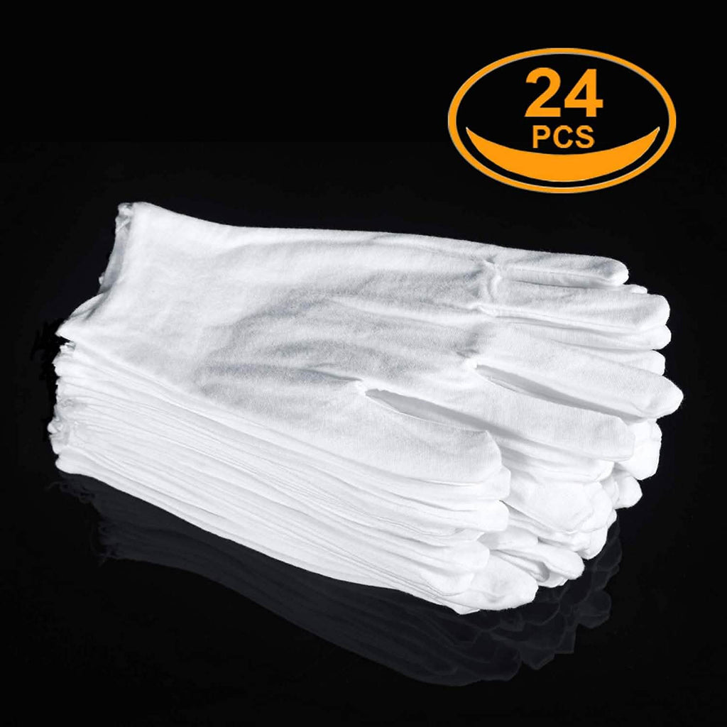 12-Pairs: White Cotton Gloves by DailySale